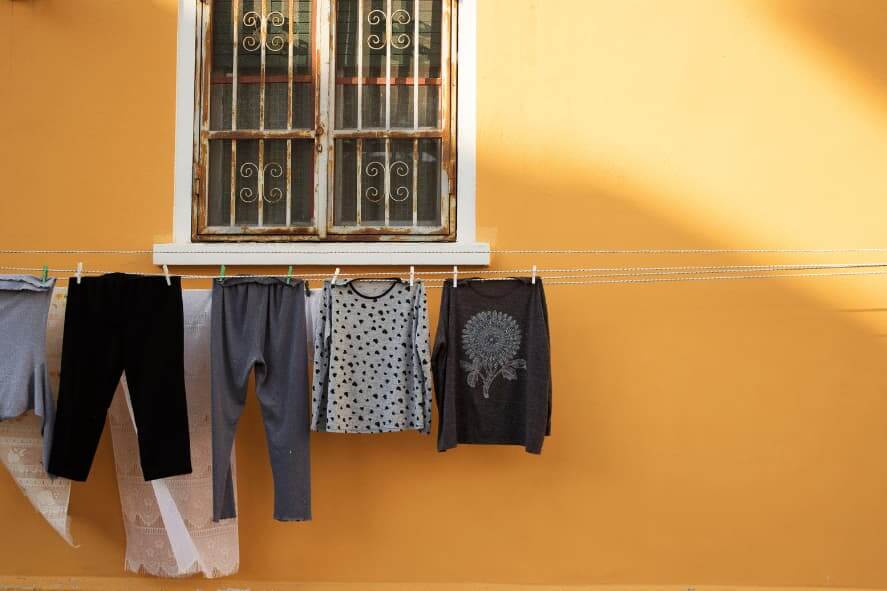 Clothes hung up outside